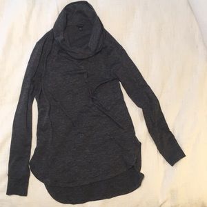 Dark gray cowl neck top